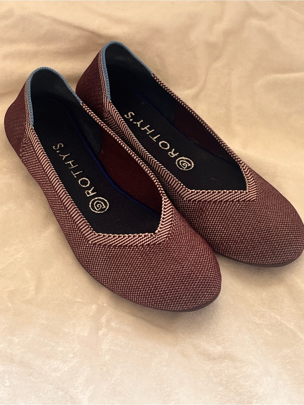 Rothy's Burgundy Knit Pointed Ballet Flat